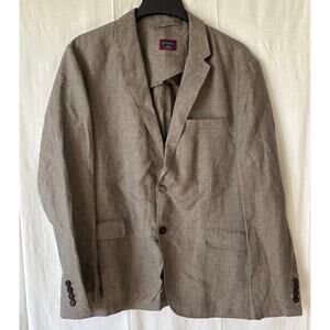 Untuckit 100% Linen Blazer Jacket Gray Size 44R Two Button